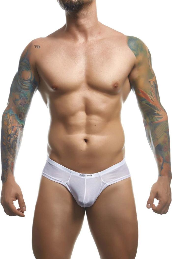 Clever Moda JUSTIN+SIMON XSJ22 Cheek Briefs Color White Mesh