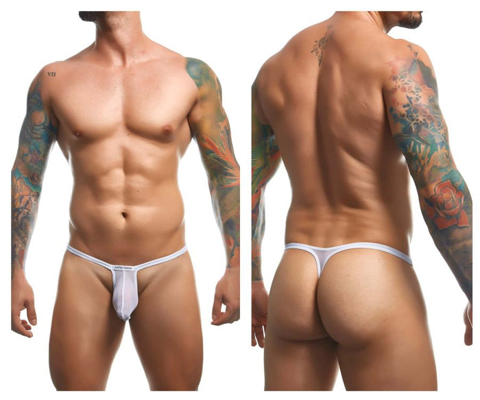 clever moda JUSTIN+SIMON XSJBU02 Bulge Thongs Color White Mesh
