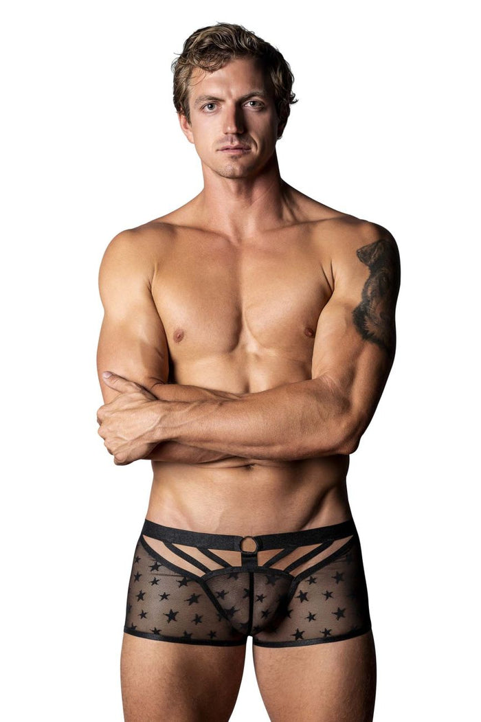 Clever Moda Male Power 122-291 Love Star Short With Ring Color Black