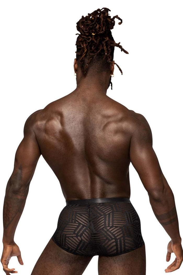 Clever Moda Male Power 125-284 Rude Awakening Cheeky Cutout Short Color Black