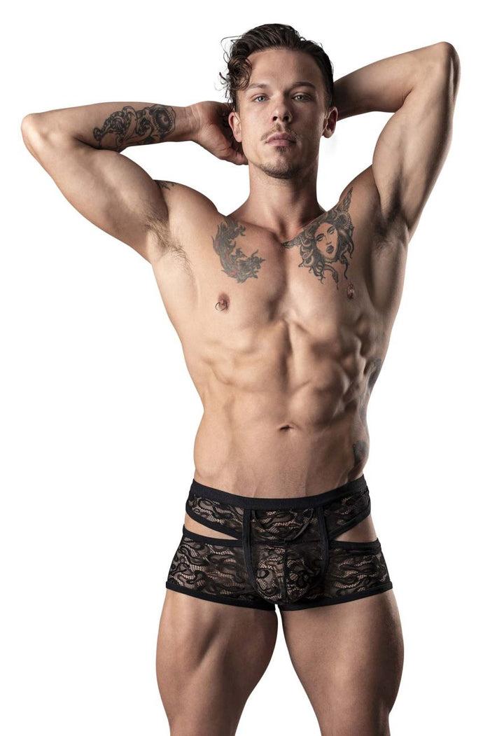 Clever Moda Male Power 126-289 Lucifer Cut Out Short Color Black