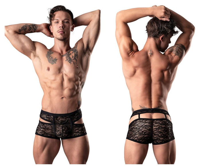 Clever Moda Male Power 126-289 Lucifer Cut Out Short Color Black