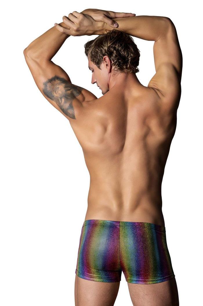 Clever Moda Male Power 132-297 Pack N Play Pocket Short Color Rainbow