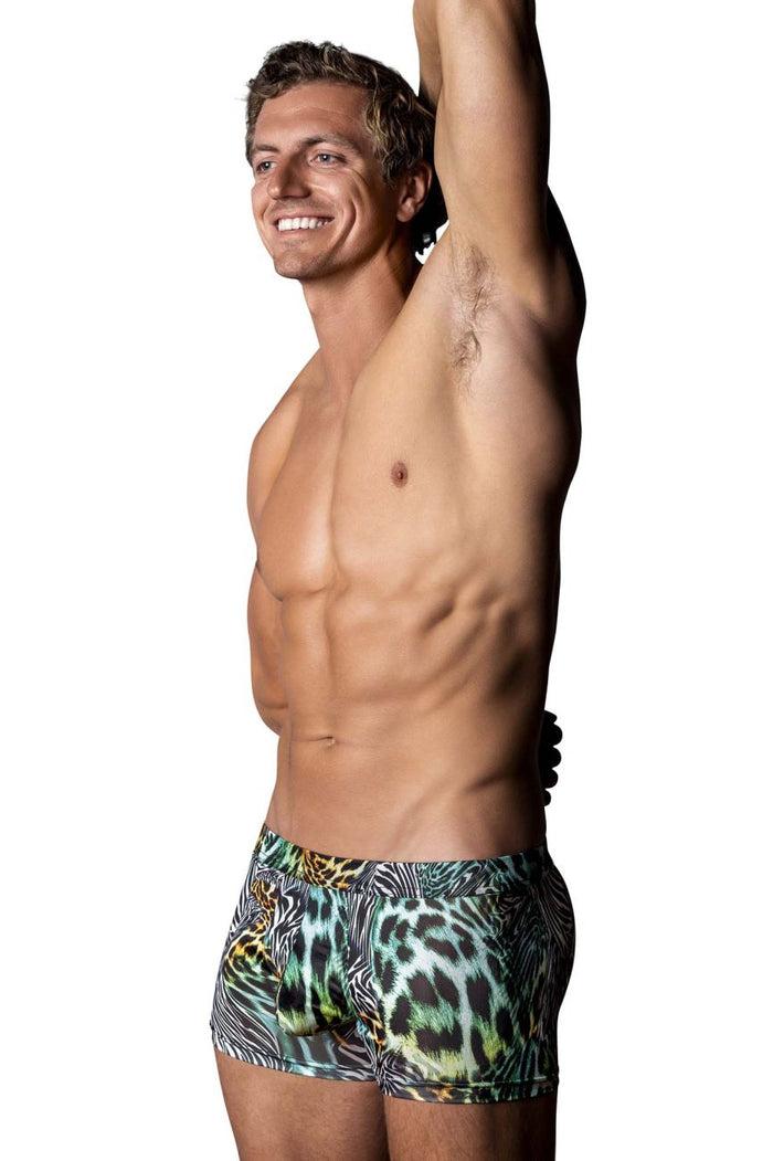 Clever Moda Male Power 143-295 Go Wild Uplift Mini Short Color Multi Animal