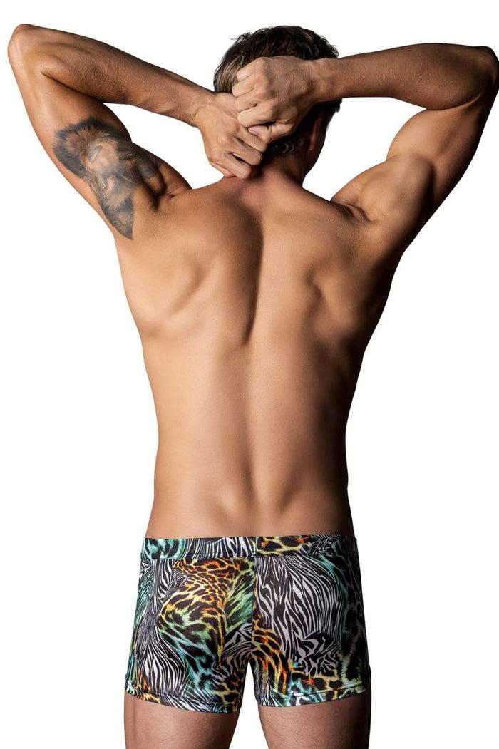 Clever Moda Male Power 143-295 Go Wild Uplift Mini Short Color Multi Animal