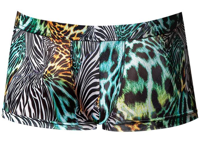 Clever Moda Male Power 143-295 Go Wild Uplift Mini Short Color Multi Animal
