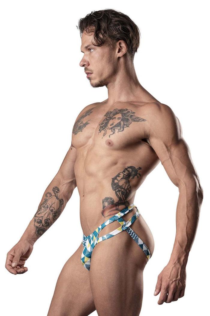 Clever Moda Male Power 302-292 Cut It Out Cut Out Moonshine Color Blue-Green-White
