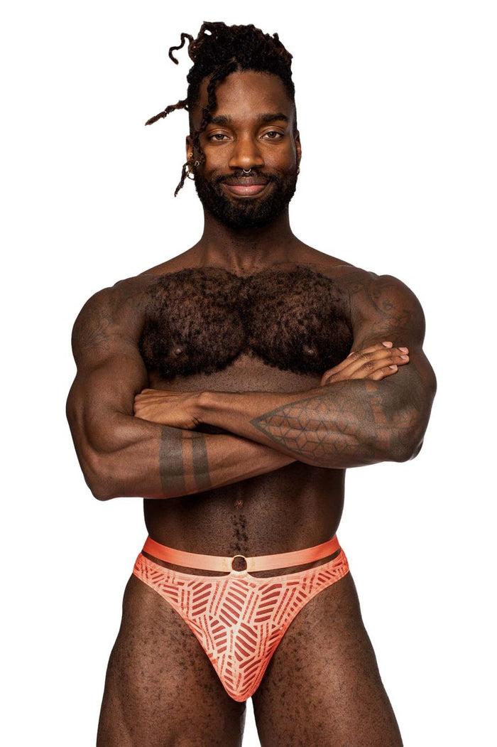 Clever Moda Male Power 415-284 Rude Awakening Strap Thong Color Neon Orange