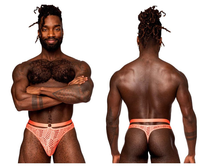 clever moda Male Power 415-284 Rude Awakening Strap Thong Color Neon Orange