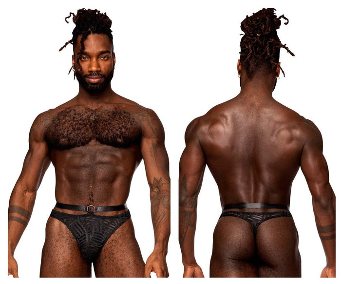 clever moda Male Power 415-284 Rude Awakening Strap Thong Color Black
