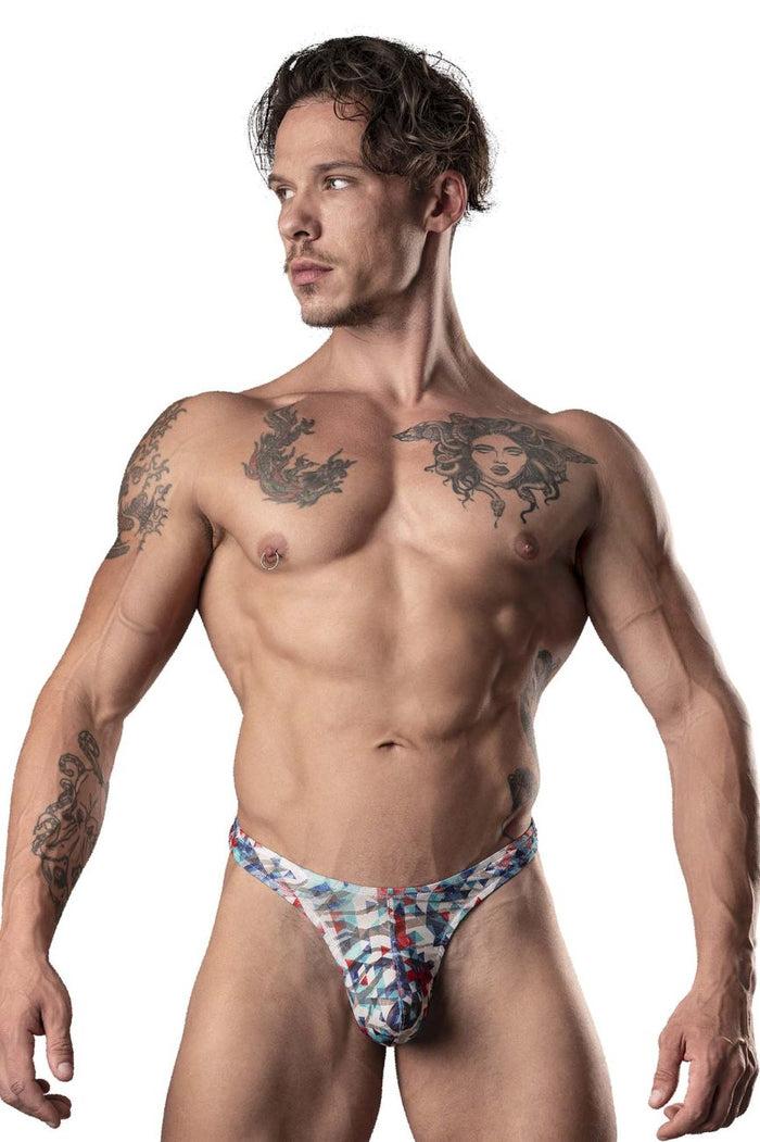 Clever Moda Male Power 431-293 Your Lace Or Mine Bong Thong Color Red-White-Blue