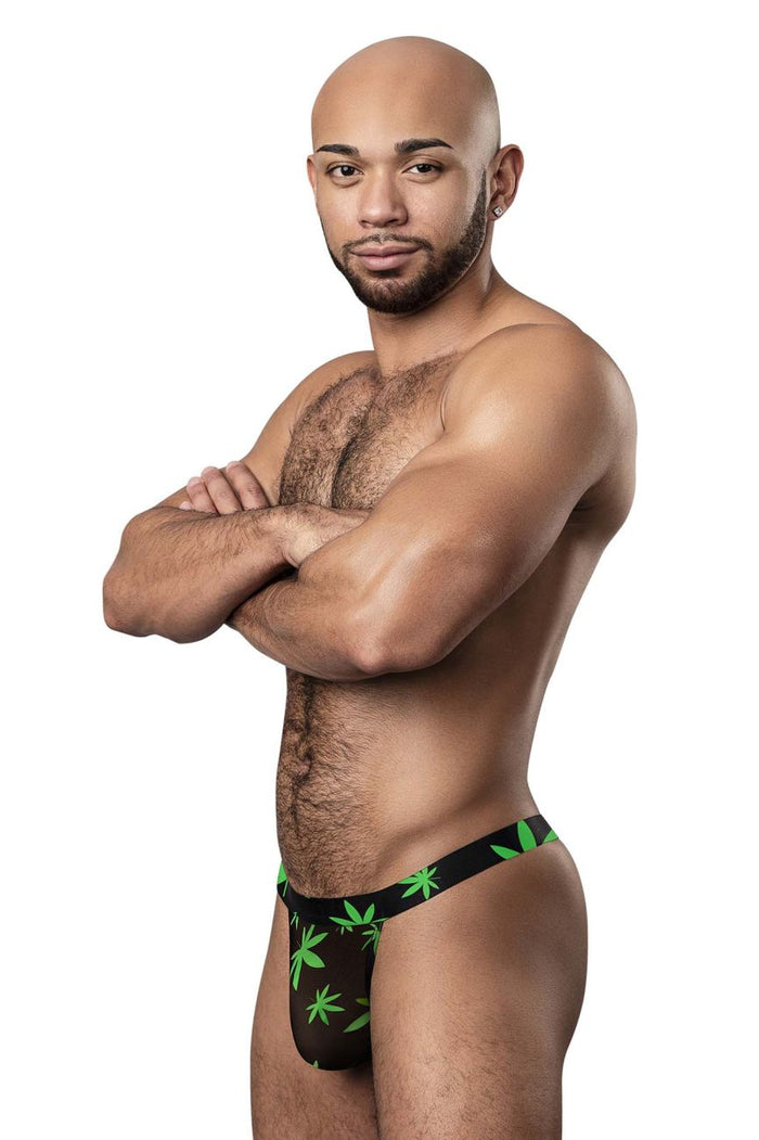 Clever Moda Male Power 433-294 Hazy Dayz Micro Thong Color Pot Leaf