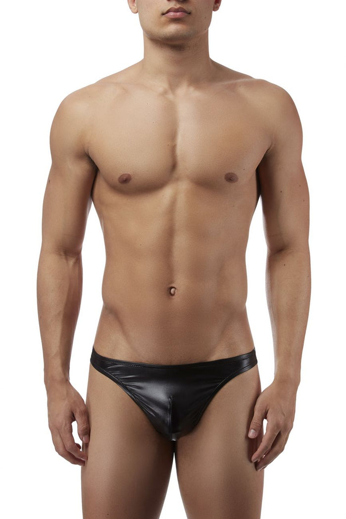 Clever Moda Male Power 440003 Liquid Onyx Classic Thong Color Black