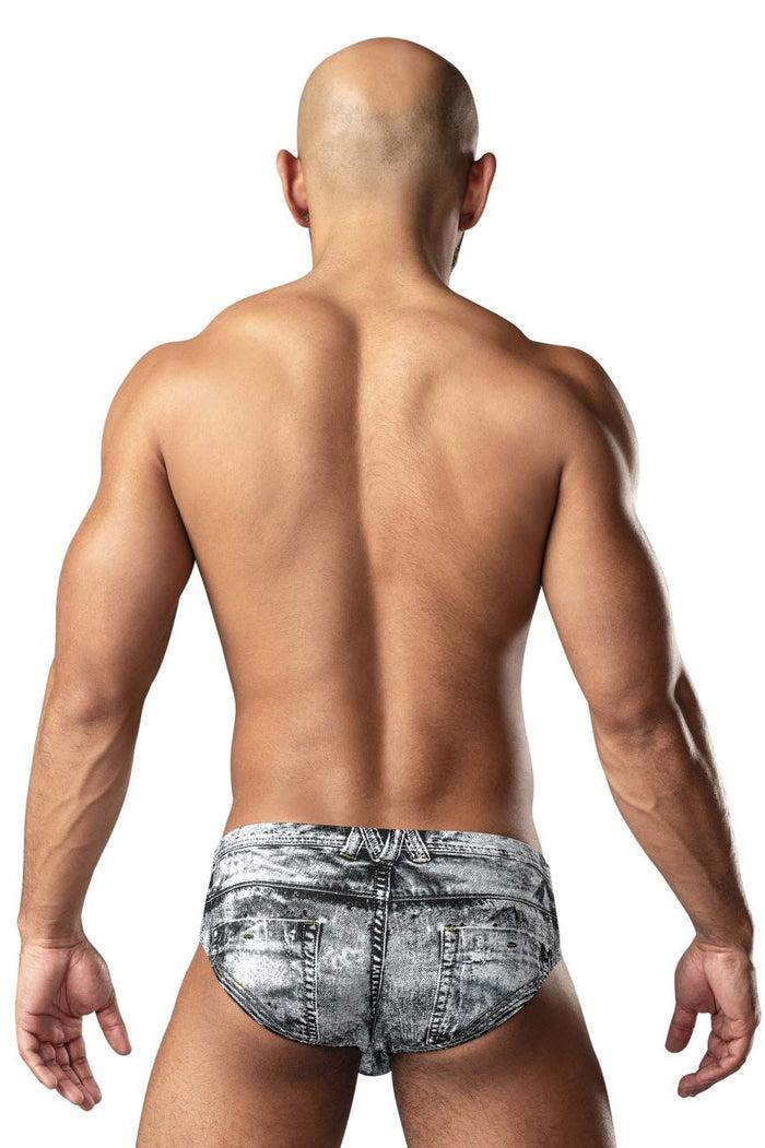 Clever Moda Male Power 486-286 Dirty Denim Bikini Color Denim Print