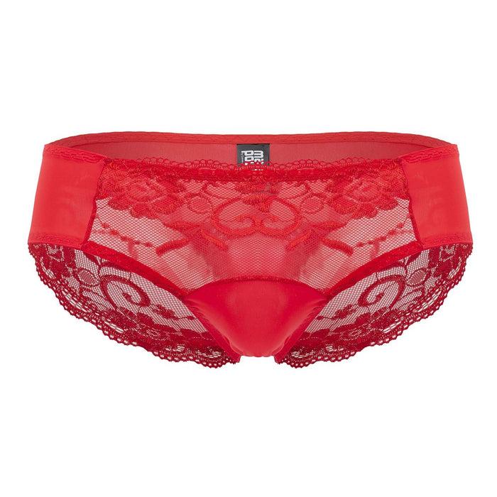 Clever Moda Male Power 492-280 Sassy Lace Bikini Solid Pouch Color Red