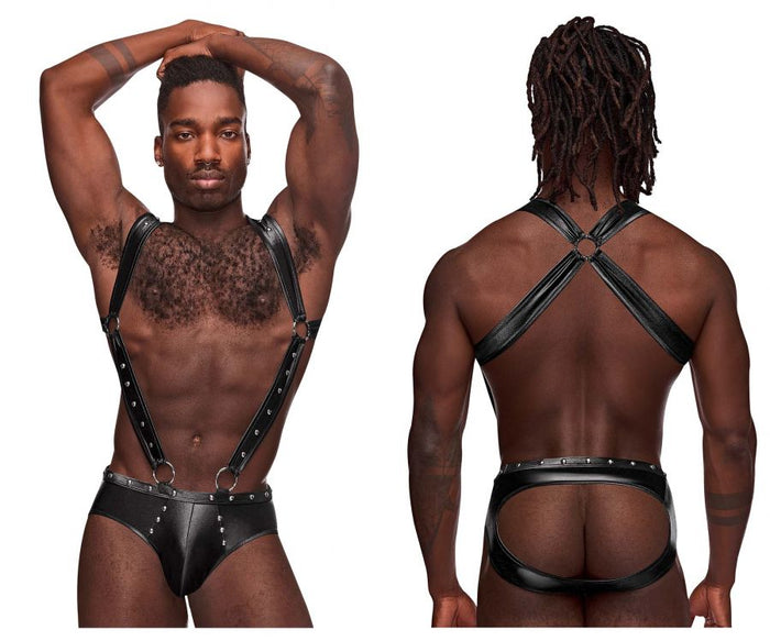 clever moda Male Power PAK-154 Fetish Uranus Jockstrap Color Black
