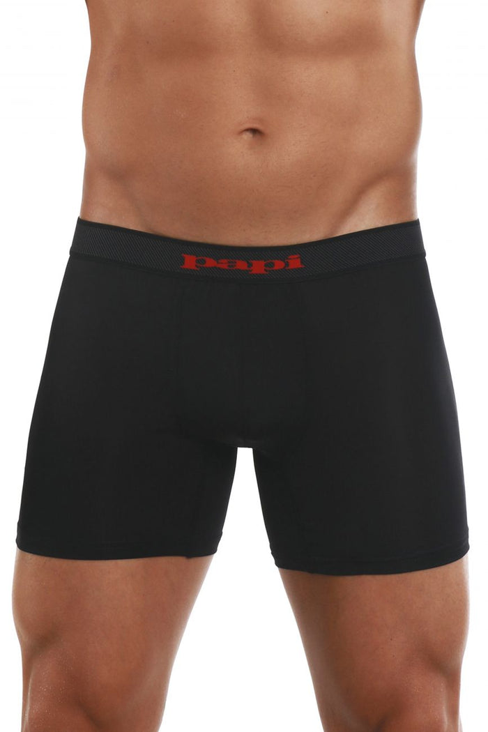 Clever Moda Papi 626185-982 Cool2 2PK Solid Boxer Briefs Color Black-Red