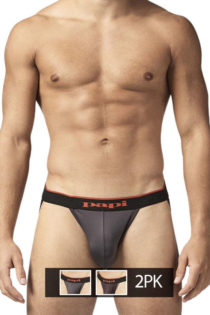 Clever Moda Papi UMPA049 2PK Microflex Jockstrap Color Red-Leopard