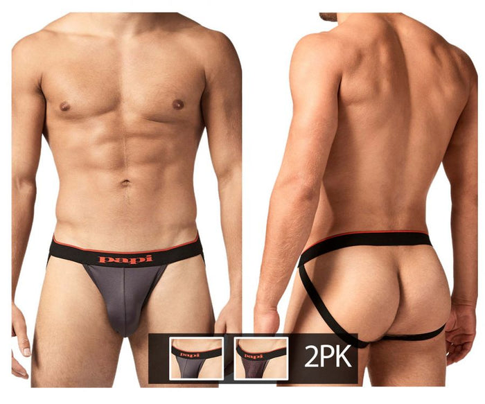 clever moda Papi UMPA049 2PK Microflex Jockstrap Color Red-Leopard