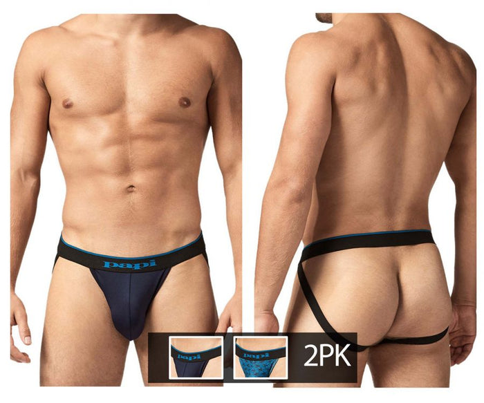 Clever Moda Papi UMPA049 2PK Microflex Jockstrap Color Teal-Graphic
