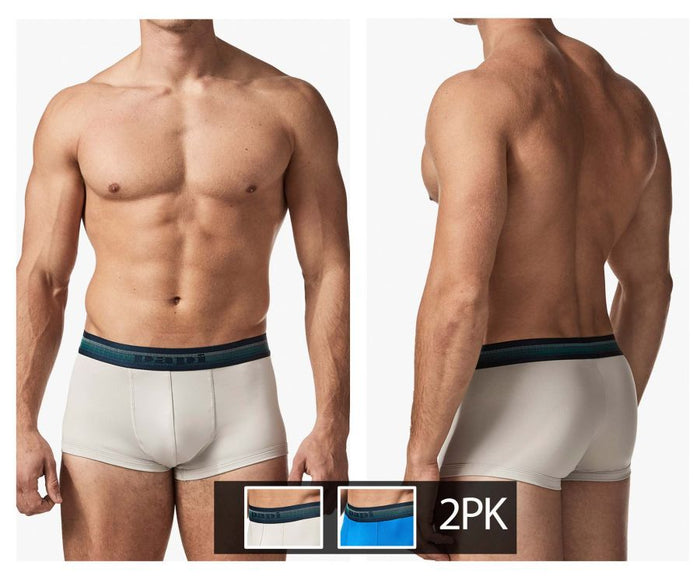 Clever Moda Papi UMPA107 2PK Microflex Performance Trunks Color Gray-Blue
