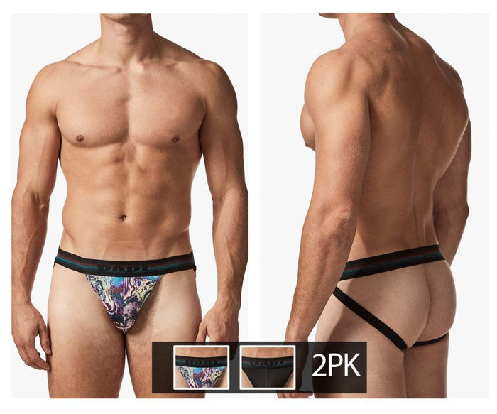 Clever Moda Papi UMPA108 2PK Microflex Performance Jockstrap Color Blue-Black