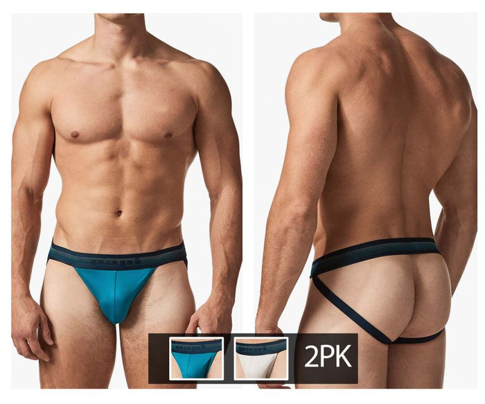 Clever Moda Papi UMPA108 2PK Microflex Performance Jockstrap Color Blue-Gray