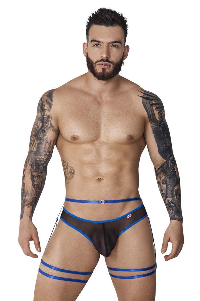 Clever Moda Pikante PIK 1082 Lujueria Garter Thongs Color Blue