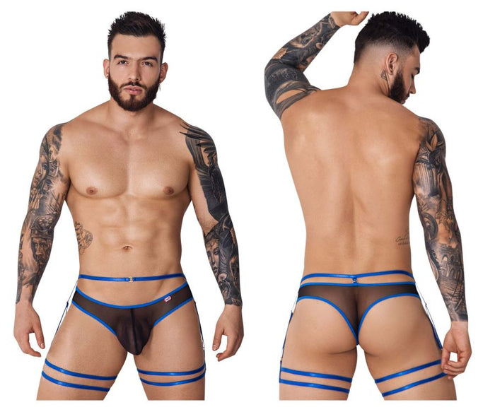 clever moda Pikante PIK 1082 Lujueria Garter Thongs Color Blue