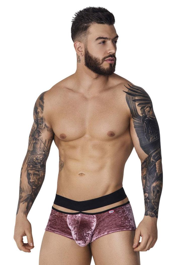 Clever Moda Pikante PIK 1096 Clandestine Velvet Trunks Color Pink