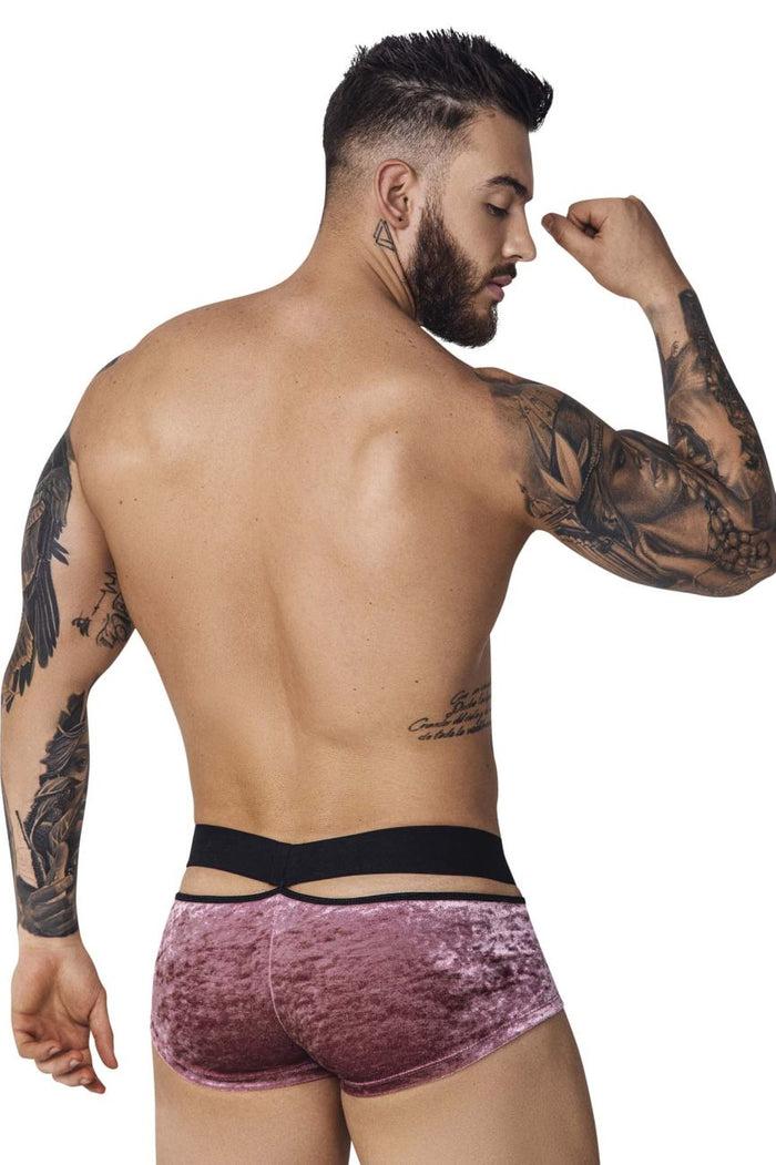 Clever Moda Pikante PIK 1096 Clandestine Velvet Trunks Color Pink