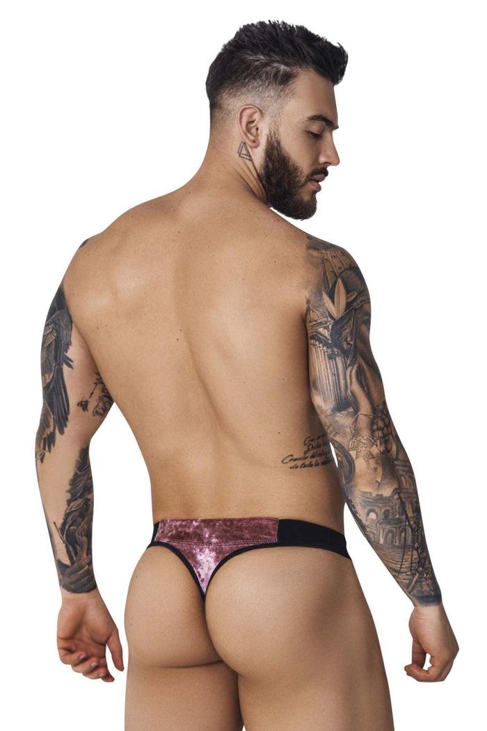 Clever Moda Pikante PIK 1099 Clandestine Velvet Thongs Color Pink