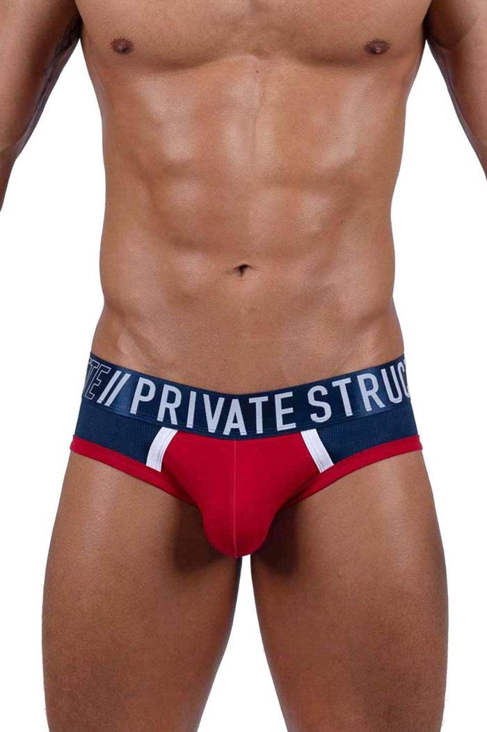 Clever Moda Private Structure BAUT4388 Athlete Mini Briefs Color Red Falcon