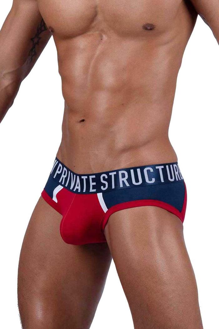 Clever Moda Private Structure BAUT4388 Athlete Mini Briefs Color Red Falcon