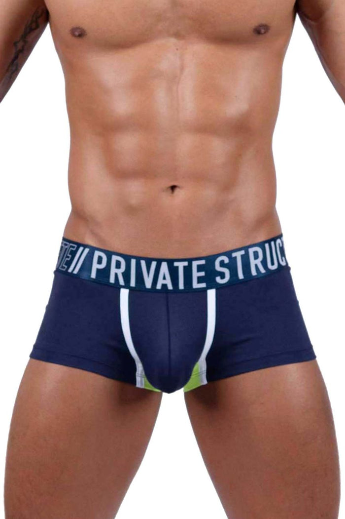 Clever Moda Private Structure BAUT4389 Athlete Trunks Color Navy Ranger