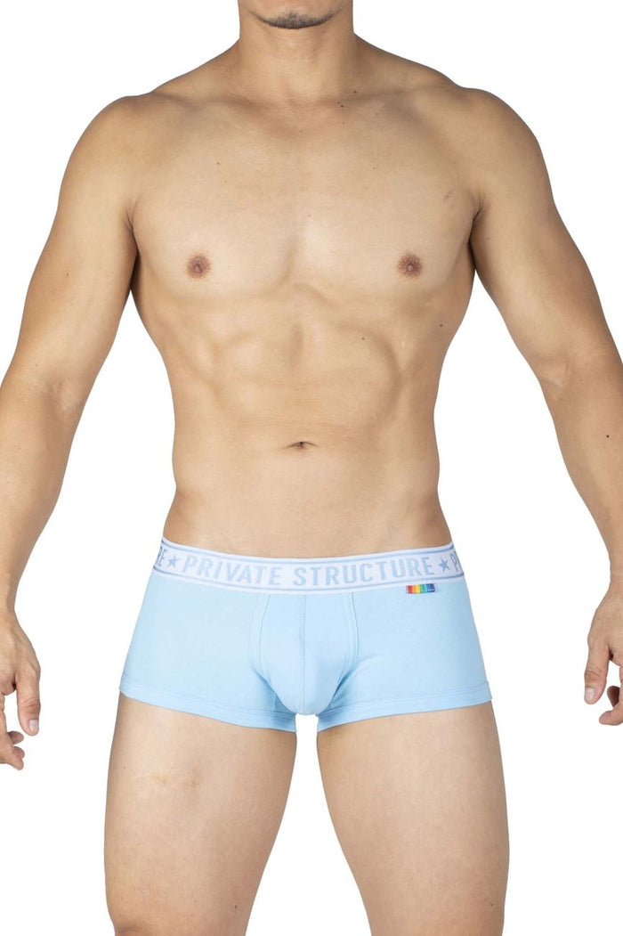 Clever Moda Private Structure EPUT4386 Pride 2PK Mid Waist Trunks Color Yellow-Blue