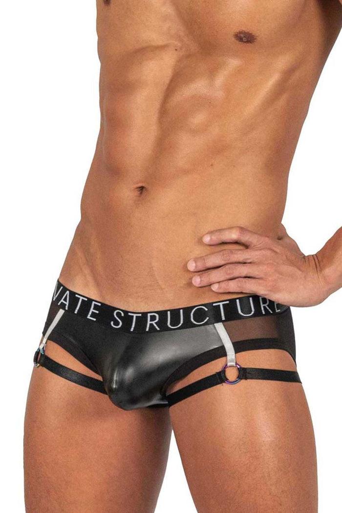 Clever Moda Private Structure LCUT4419 Alpha Low Waist Garter Mini Color Black