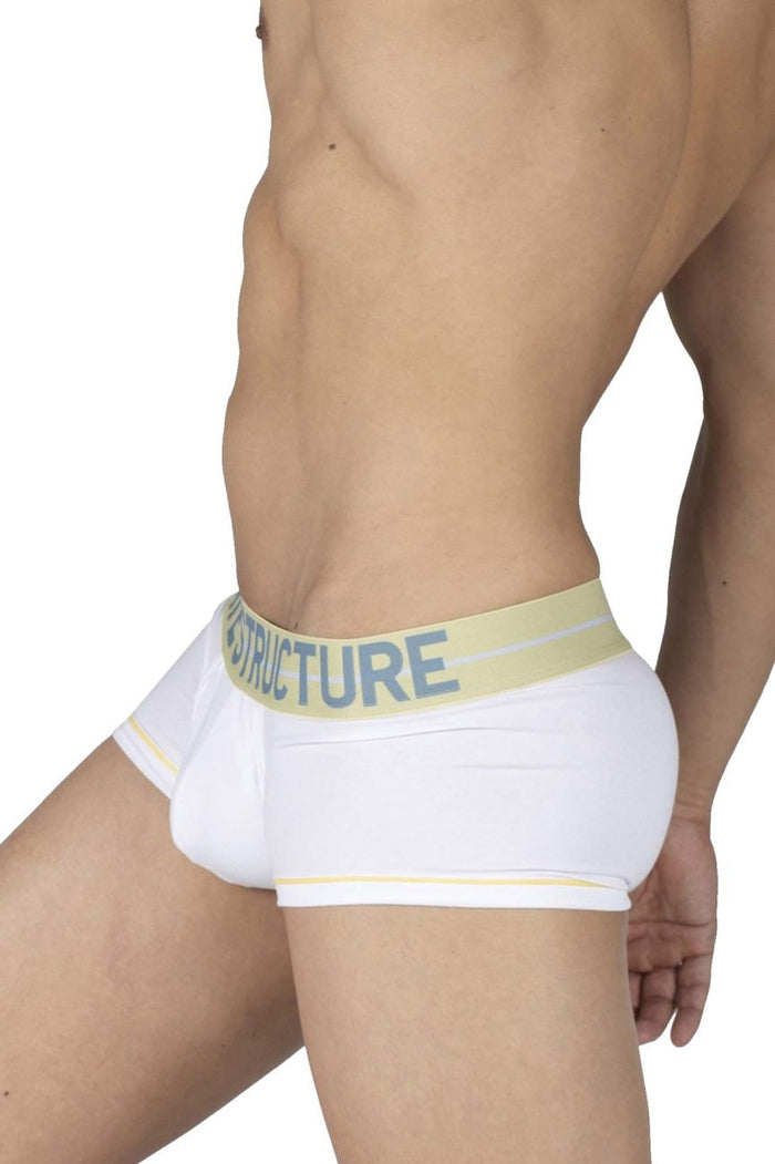 Clever Moda Private Structure MOUX4103 Mo Lite Mid Waist Trunks Color White