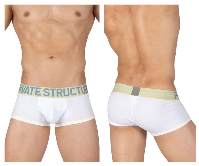 Clever Moda Private Structure MOUX4103 Mo Lite Mid Waist Trunks Color White