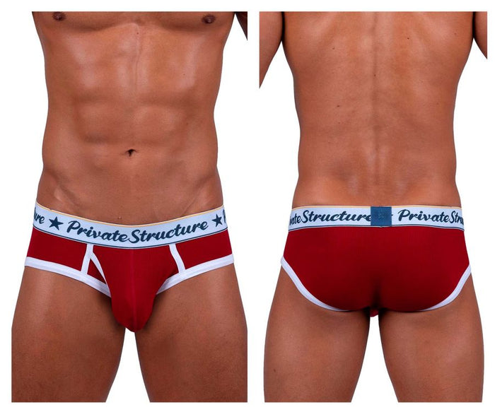 clever moda Private Structure SCUS4529 Classic Mid Waist Mini Briefs Color Red