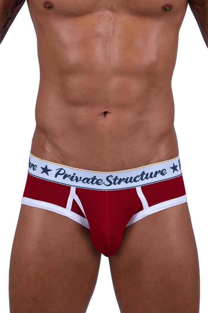 Clever Moda Private Structure SCUS4529 Classic Mid Waist Mini Briefs Color Red