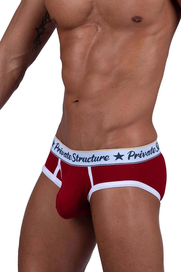 Clever Moda Private Structure SCUS4529 Classic Mid Waist Mini Briefs Color Red