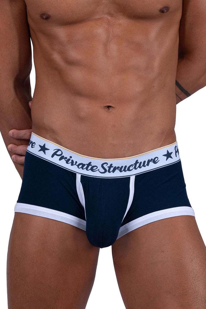 Clever Moda Private Structure SCUS4530 Classic Mid Waist Trunks Color Navy