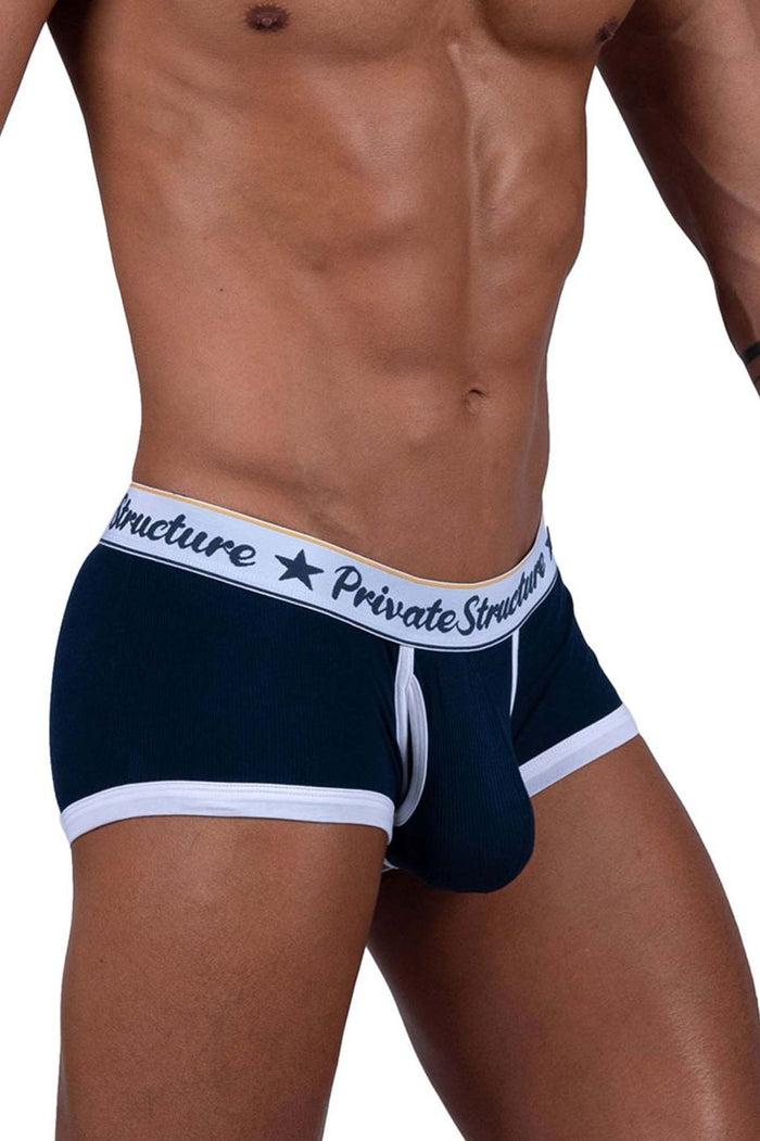 Clever Moda Private Structure SCUS4530 Classic Mid Waist Trunks Color Navy