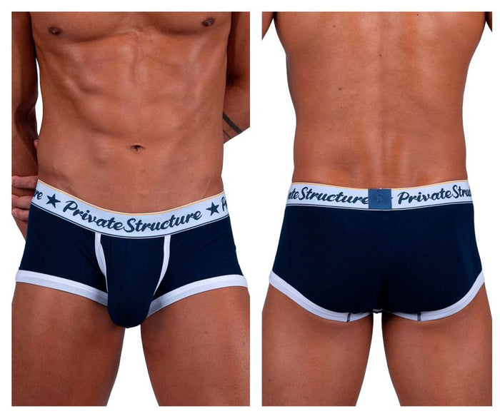 Clever Moda Private Structure SCUS4530 Classic Mid Waist Trunks Color Navy