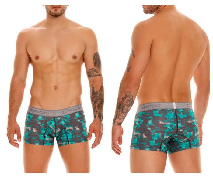 clever moda Unico 23050100104 Escaque Trunks Color 63-Green