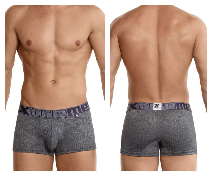 clever moda Xtremen 54446C Jacquard Stripes Boxer Briefs Color Gray