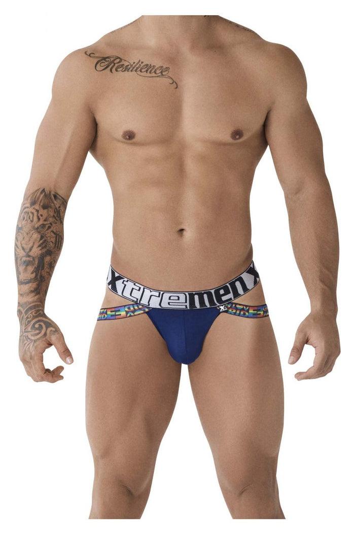 Clever Moda Xtremen 91084 Microfiber Pride Jockstrap Color Blue