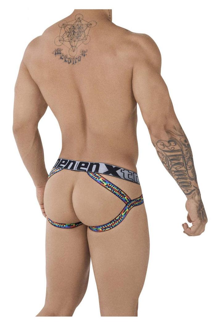Clever Moda Xtremen 91084 Microfiber Pride Jockstrap Color Blue
