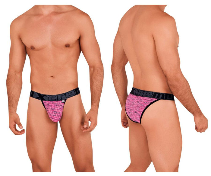 clever moda Xtremen 91098X Microfiber Mesh Bikini Color Pink